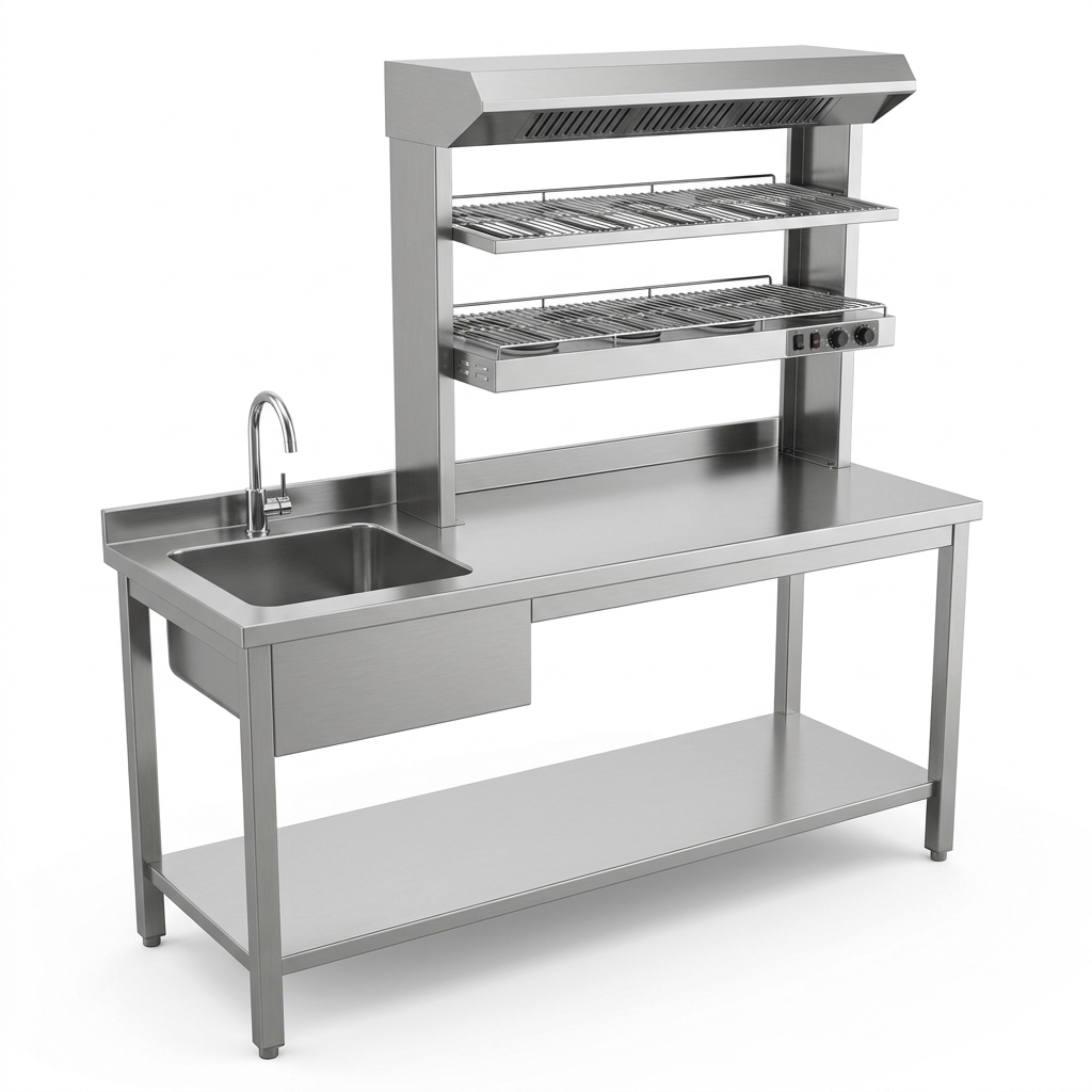 Стол с мойкой, надстройка сушка,2 уровнянержавейка